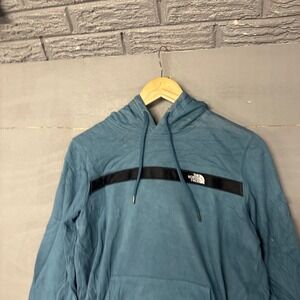 The‎ North Face Womens Hoodie Blue Black Stripe Pullover Sweatshirt Small